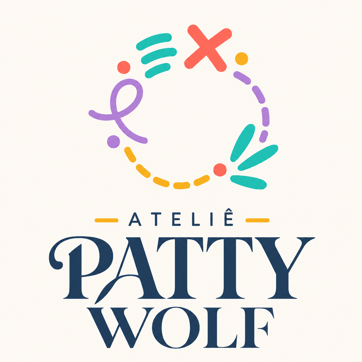 Nova logo colorida — Ateliê Patty Wolf